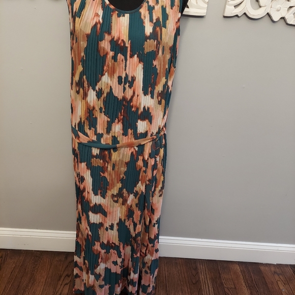 Banana Republic Tie Waist Midi Dress Size Large - Picture 4 of 6